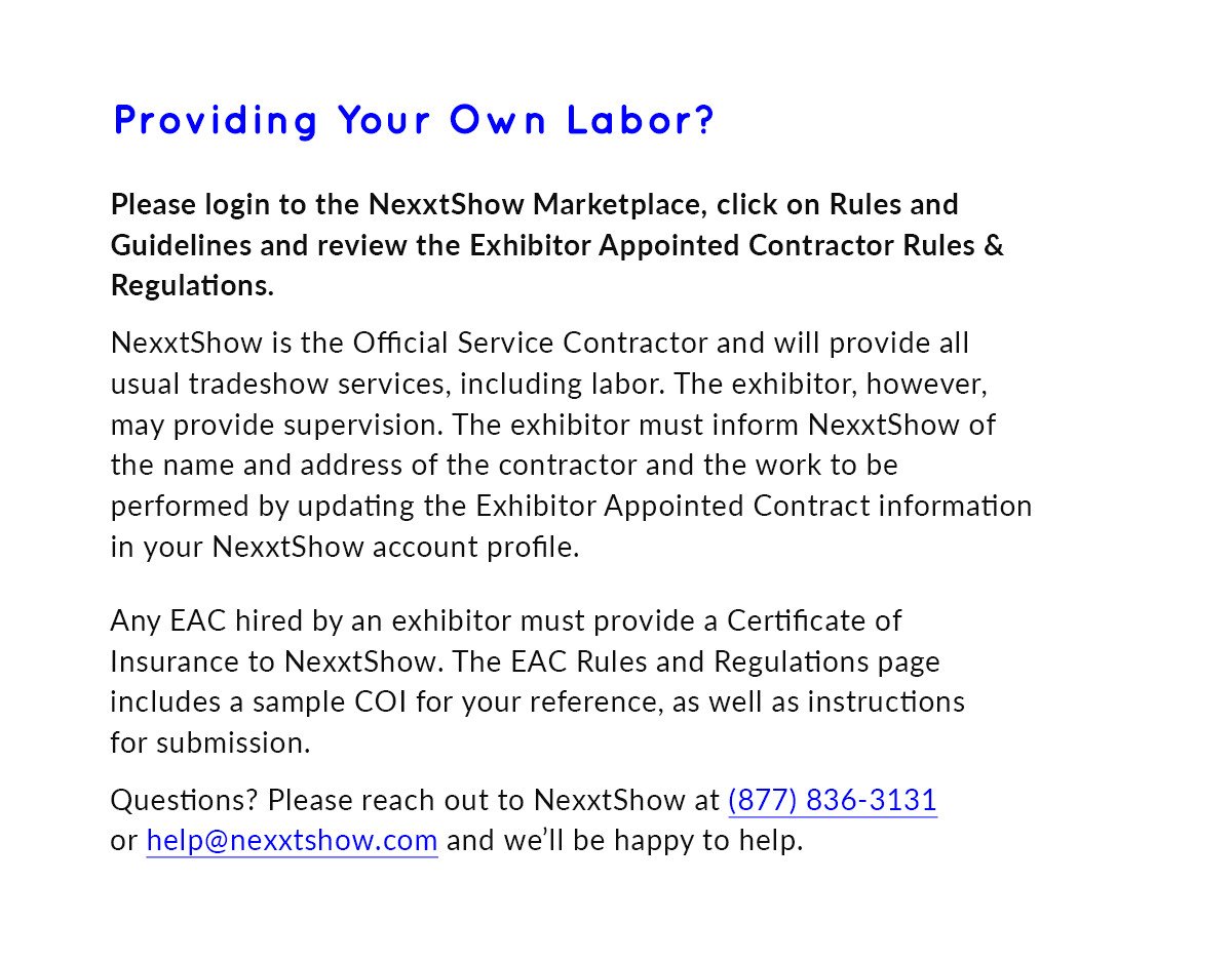 Providing your own labor