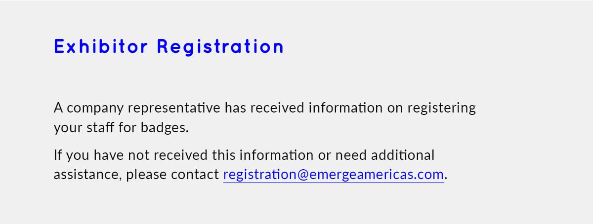Exhibitor Registration
