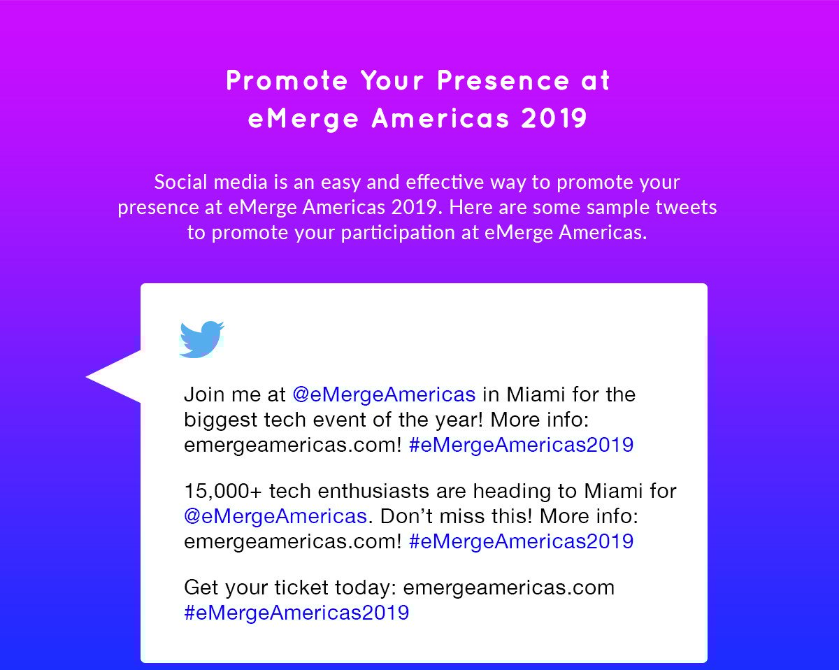 Promote your presence at eMerge Americas 2019